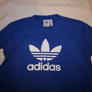 Size L in men like new blue adidas with white logo